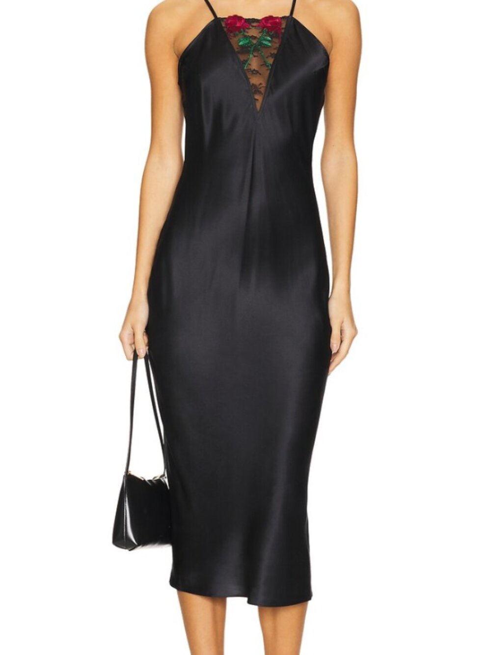 FLEUR DU MAL  vampire rose embroidery slip dress - NEW